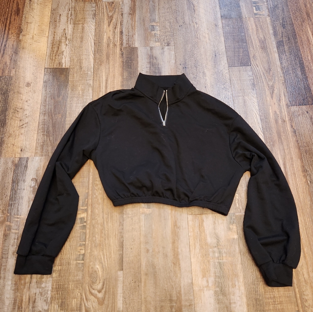 Shein Cropped Quarter Zip Top